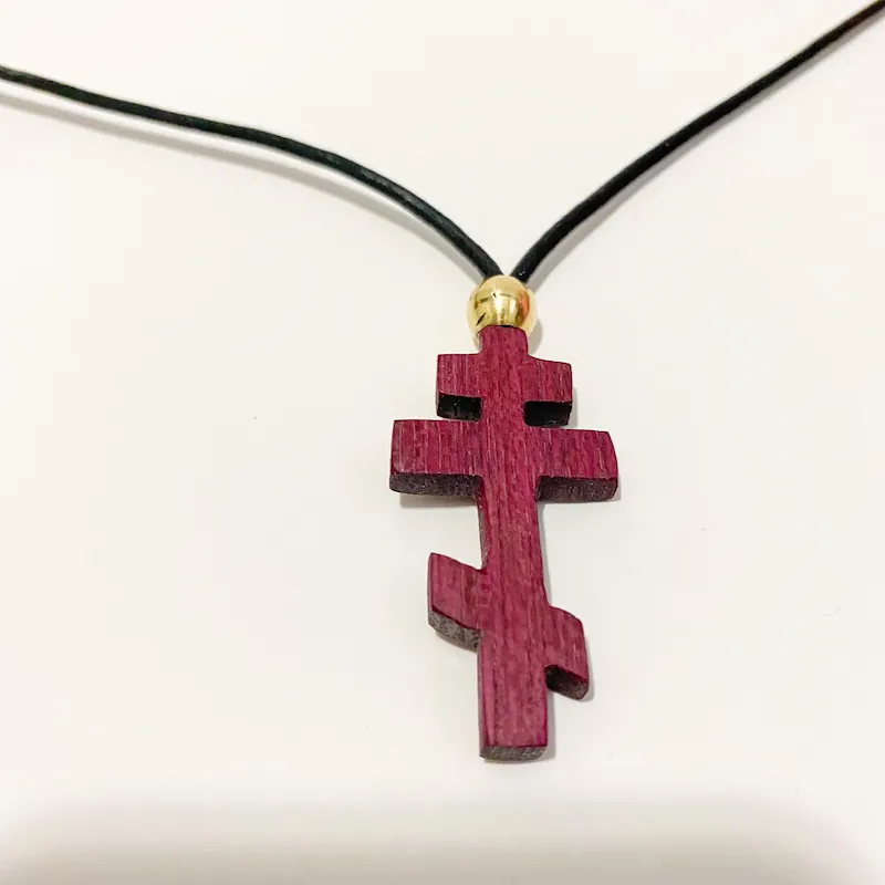 Gallery image of handcrafted wooden Orthodox cross 1